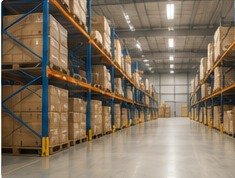 Organized wholesale warehouse aisles